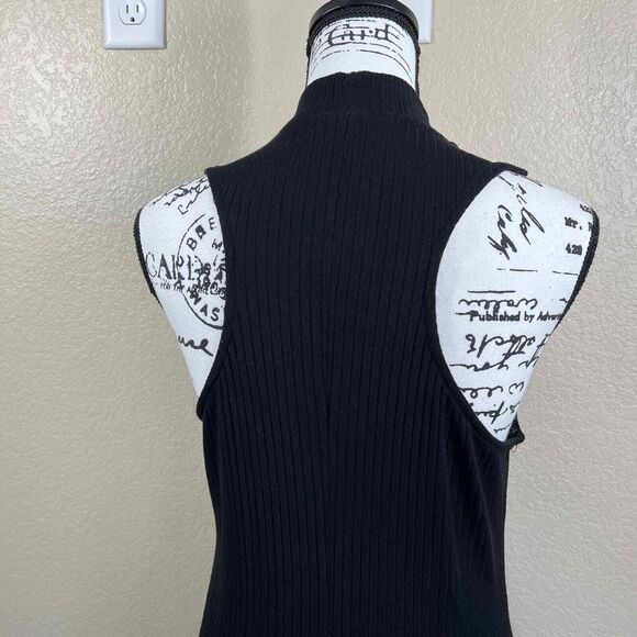 Forever 21+ black sleeveless turtleneck ribbed dress size 1X goth academia - Picture 12 of 13